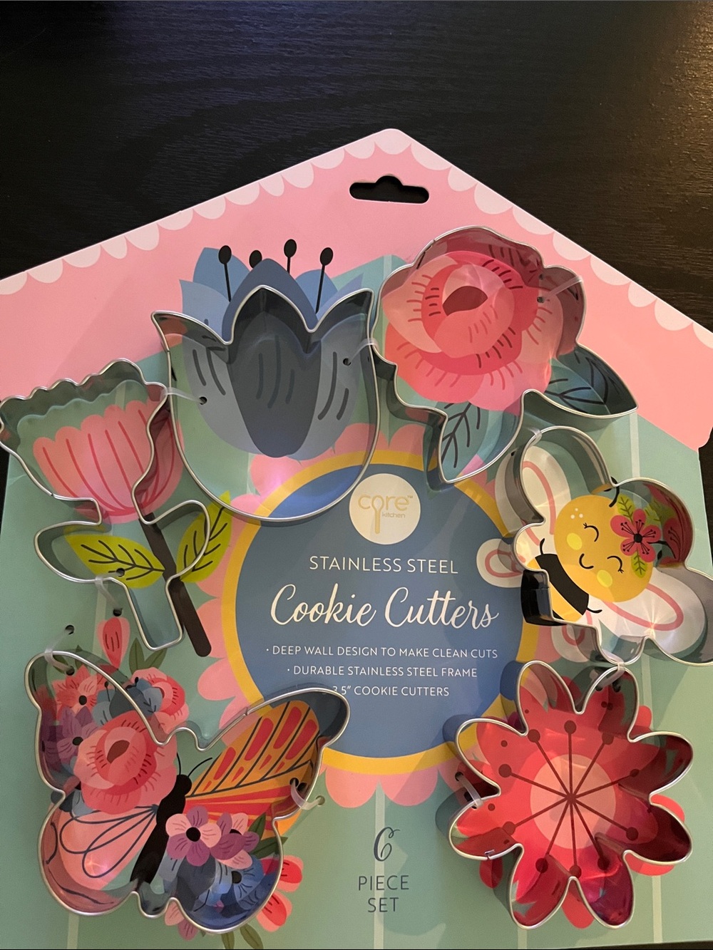 Spring Stainless Steel Cookie Cutters - 6 Piece Set